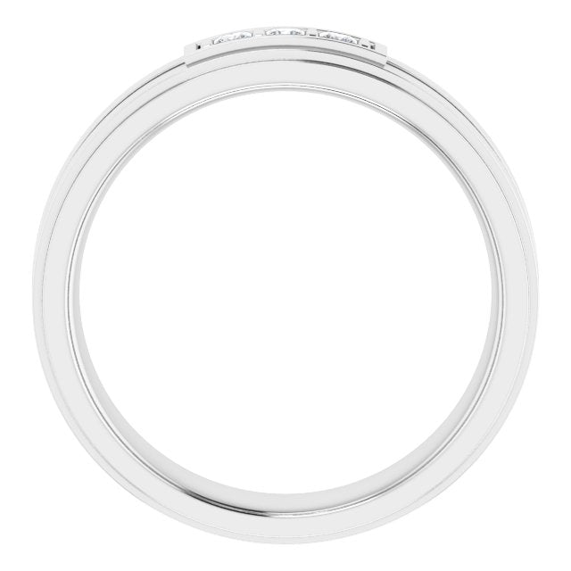Square 1/6 CTW Natural Diamond Three-Stone Band