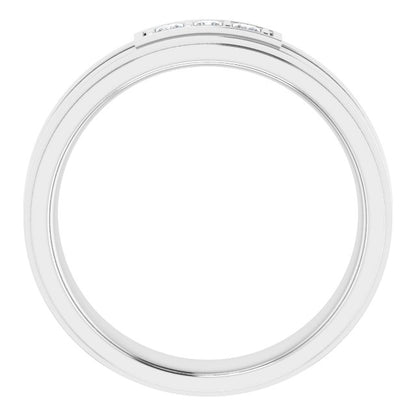 Square 1/6 CTW Natural Diamond Three-Stone Band