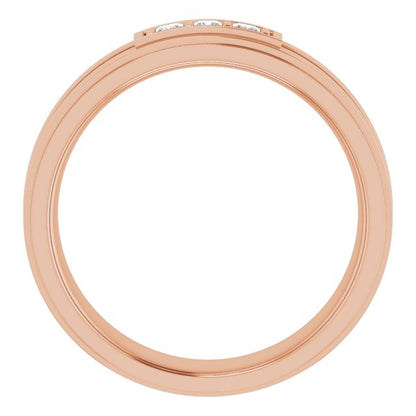 Square 1/6 CTW Natural Diamond Three-Stone Band