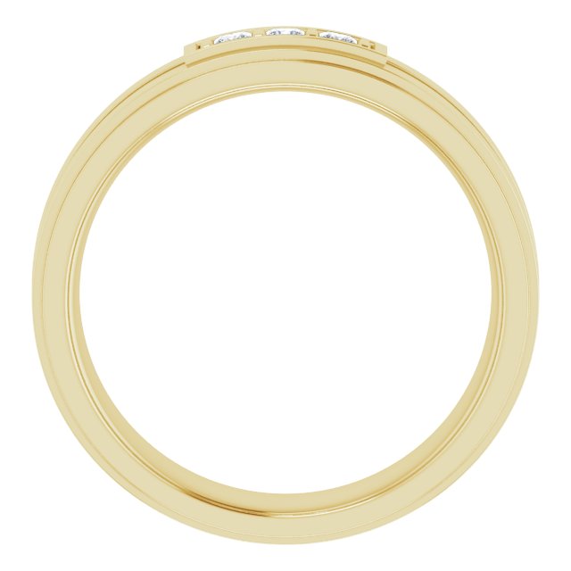 Square 1/6 CTW Natural Diamond Three-Stone Band