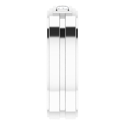 Square 1/4 CTW Natural Diamond Three-Stone Band