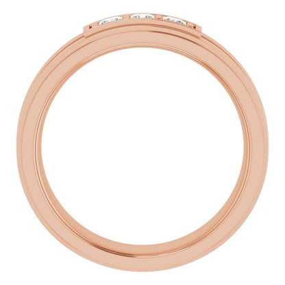 Square 1/4 CTW Natural Diamond Three-Stone Band