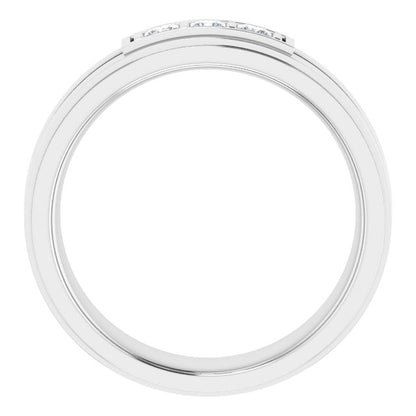 Square 1/4 CTW Natural Diamond Three-Stone Band