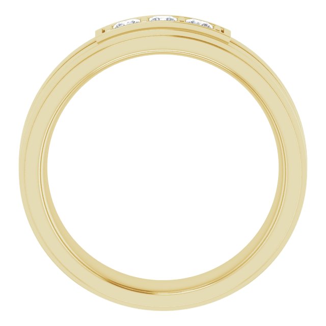 Square 1/4 CTW Natural Diamond Three-Stone Band