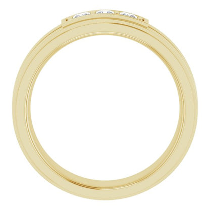 Square 1/4 CTW Natural Diamond Three-Stone Band