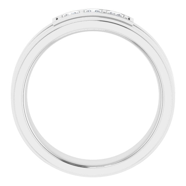 Square 1/4 CTW Natural Diamond Three-Stone Band