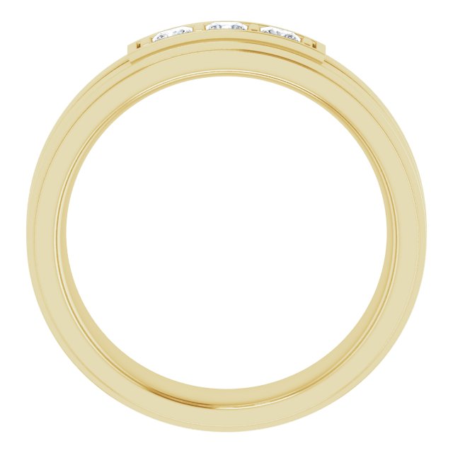 Square 1/4 CTW Natural Diamond Three-Stone Band