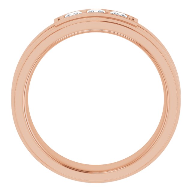 Square 3/8 CTW Natural Diamond Three-Stone Band