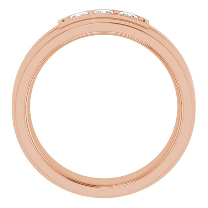 Square 3/8 CTW Natural Diamond Three-Stone Band