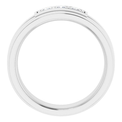 Square 3/8 CTW Natural Diamond Three-Stone Band