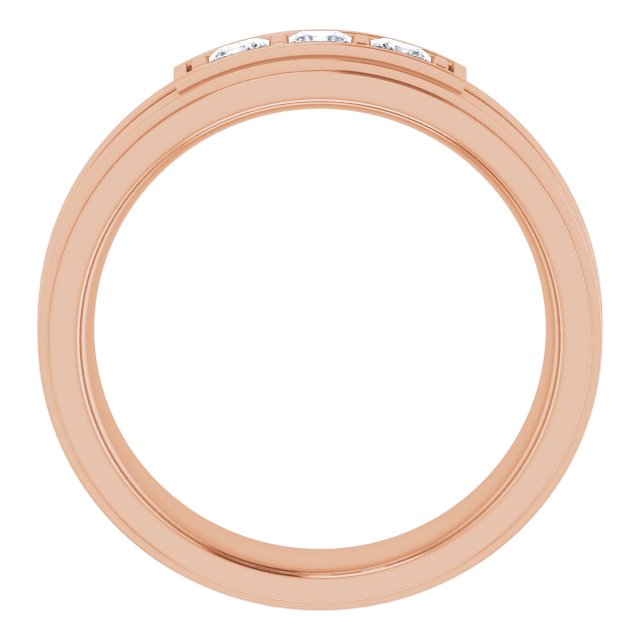 Square 1/2 CTW Natural Diamond Three-Stone Band