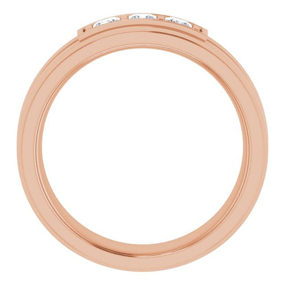 Square 1/2 CTW Natural Diamond Three-Stone Band