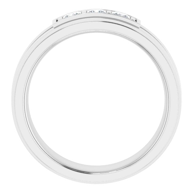Square 1/2 CTW Natural Diamond Three-Stone Band
