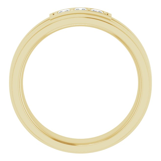 Square 1/5 CTW Natural Diamond Three-Stone Band