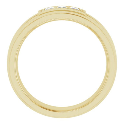 Square 1/5 CTW Natural Diamond Three-Stone Band