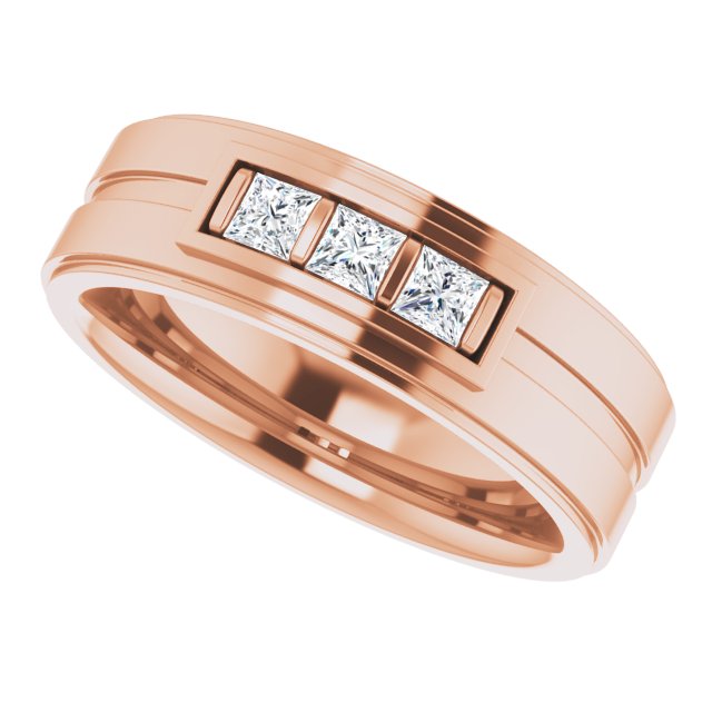 Square 1/4 CTW Natural Diamond Three-Stone Band