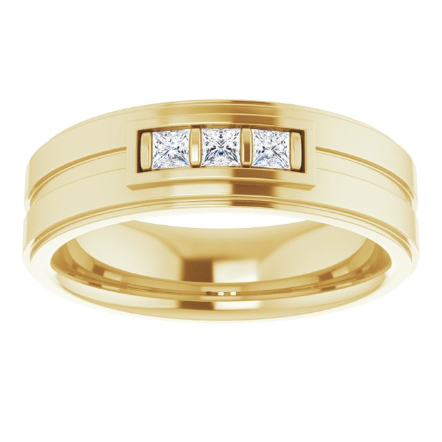 Square 1/5 CTW Natural Diamond Three-Stone Band