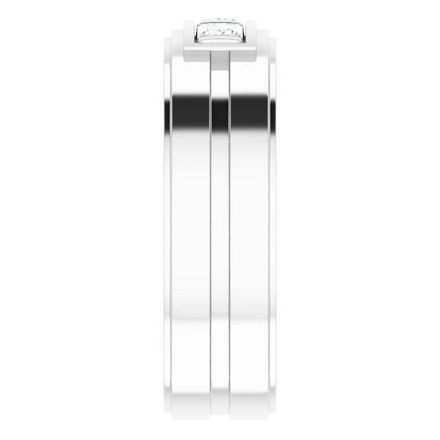 Square 1/2 CTW Natural Diamond Three-Stone Band