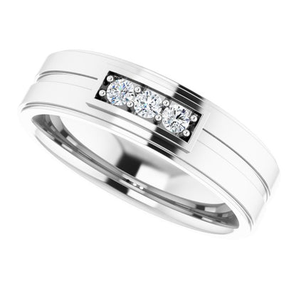 1/4 CTW Natural Diamond Three-Stone Band
