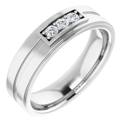 1/4 CTW Natural Diamond Three-Stone Band
