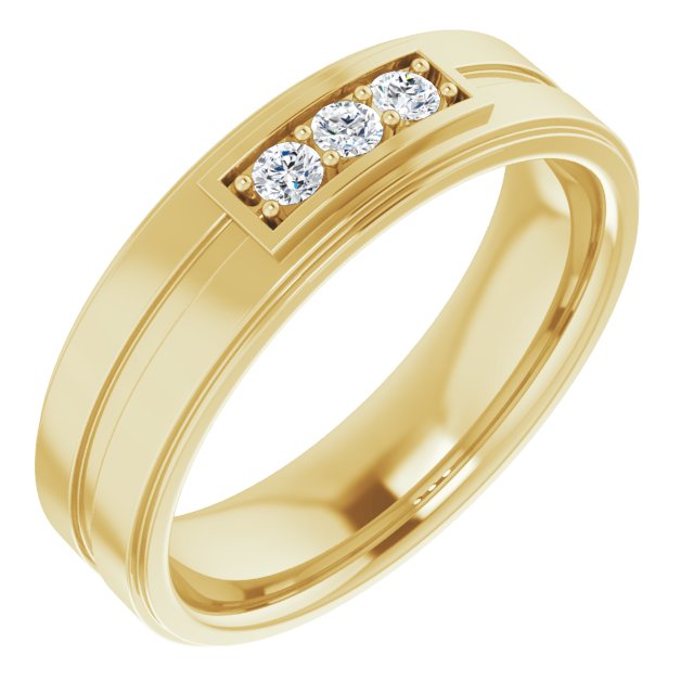 1/4 CTW Natural Diamond Three-Stone Band