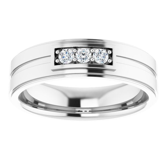 1/4 CTW Natural Diamond Three-Stone Band