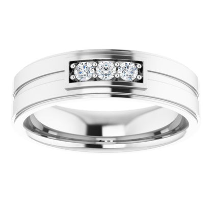 1/4 CTW Natural Diamond Three-Stone Band