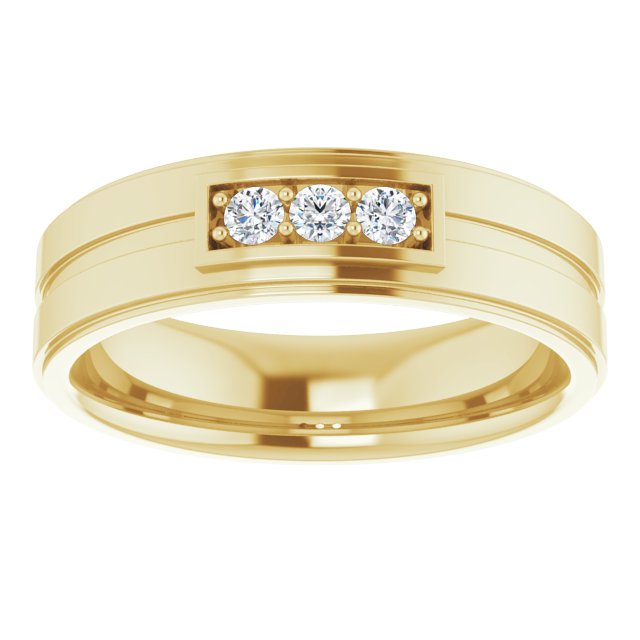 1/4 CTW Natural Diamond Three-Stone Band