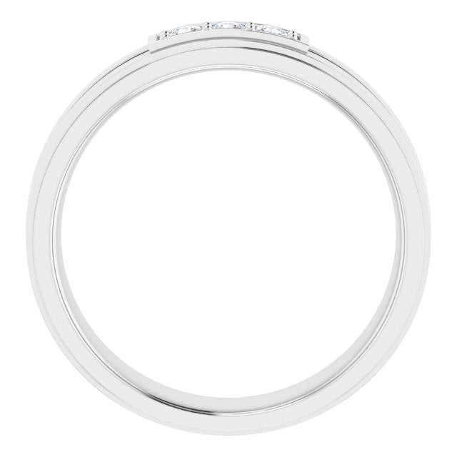 1/4 CTW Natural Diamond Three-Stone Band