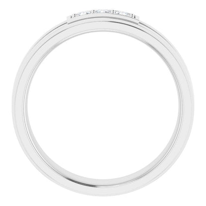 1/4 CTW Natural Diamond Three-Stone Band