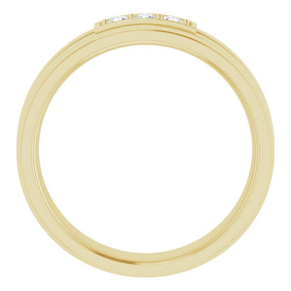 1/4 CTW Natural Diamond Three-Stone Band