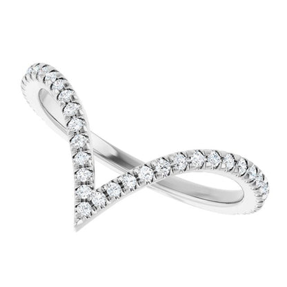 1/5 CTW Natural Diamond French-Set Contour Band