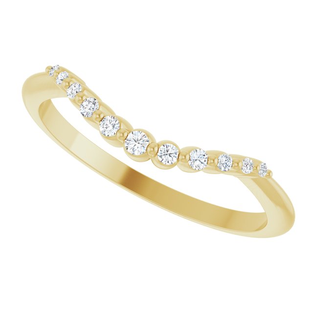 .08 CTW Natural Diamond Contour Band, 16 x 4 mm
