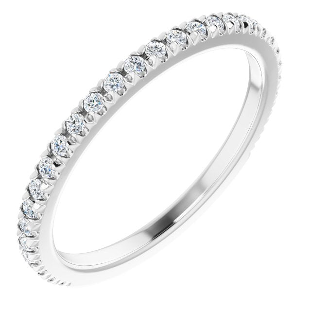 1/4 CTW Natural Diamond French-Set Matching Band, 1.7 x 10.61 mm