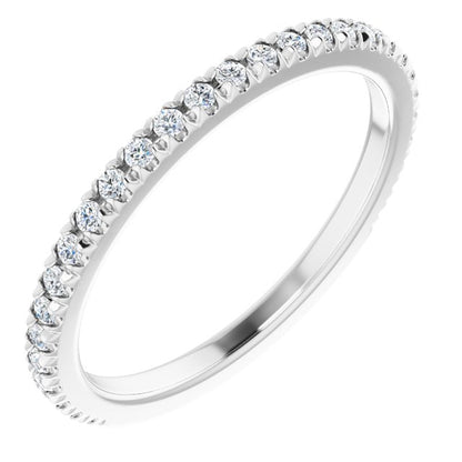1/4 CTW Natural Diamond French-Set Matching Band, 1.7 x 10.61 mm