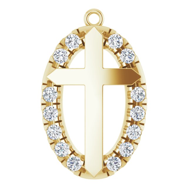 1/5 CTW Natural Diamond Halo-Style Cross Dangle