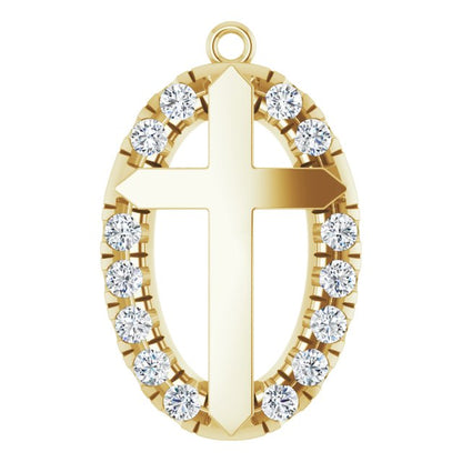 1/5 CTW Natural Diamond Halo-Style Cross Dangle