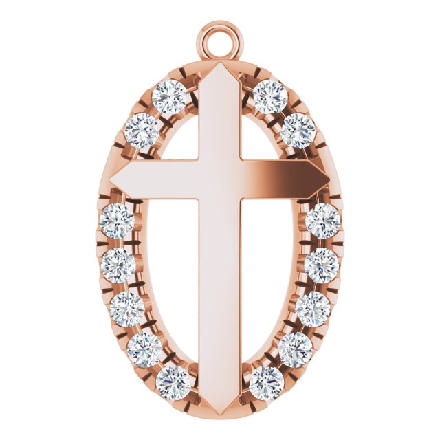 1/5 CTW Natural Diamond Halo-Style Cross Dangle