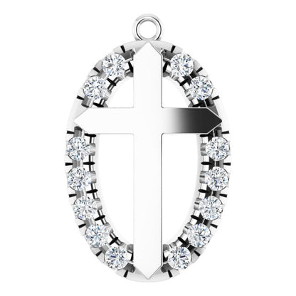 1/5 CTW Natural Diamond Halo-Style Cross Dangle