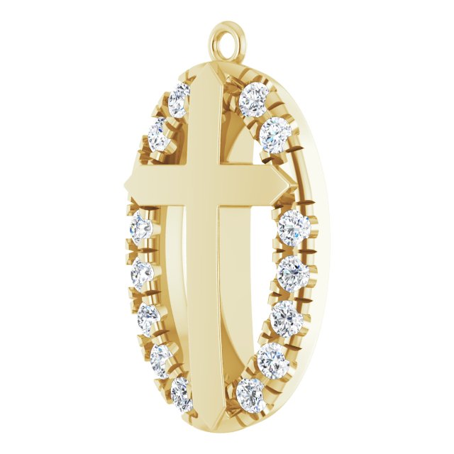 1/5 CTW Natural Diamond Halo-Style Cross Dangle
