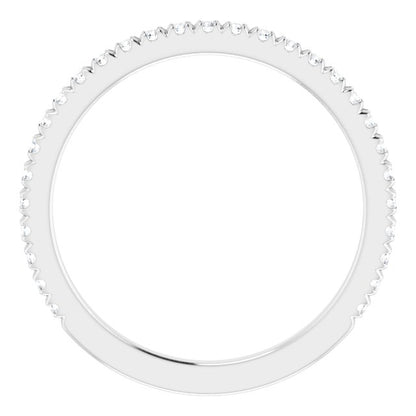1/4 CTW Natural Diamond French-Set Matching Band, 1.7 x 10.61 mm