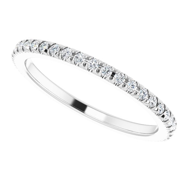 1/4 CTW Natural Diamond French-Set Matching Band, 1.7 x 10.61 mm