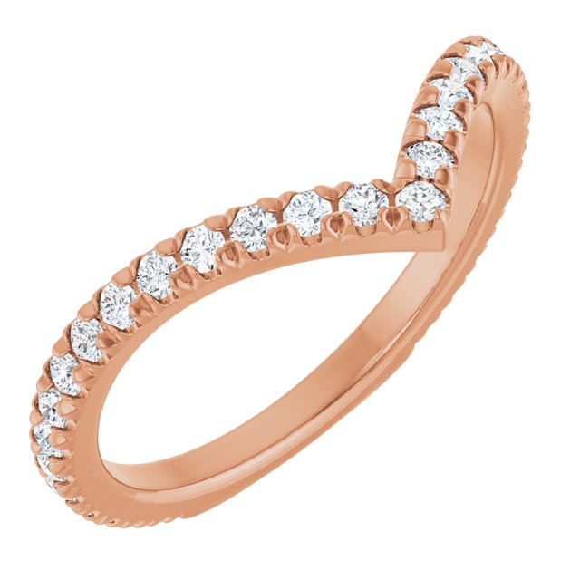 3/8 CTW Natural Diamond French-Set Contour Band