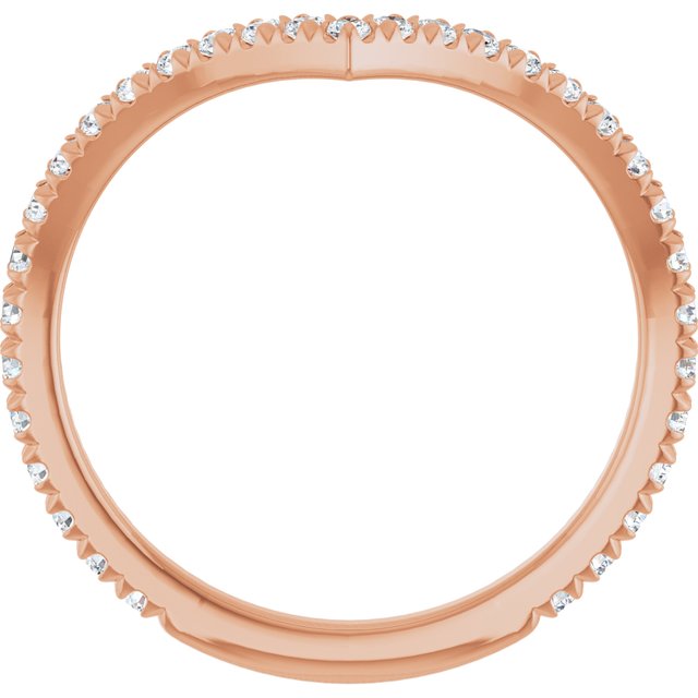 3/8 CTW Natural Diamond French-Set Contour Band