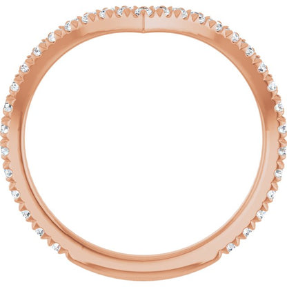 3/8 CTW Natural Diamond French-Set Contour Band