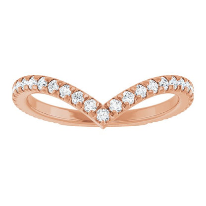 3/8 CTW Natural Diamond French-Set Contour Band