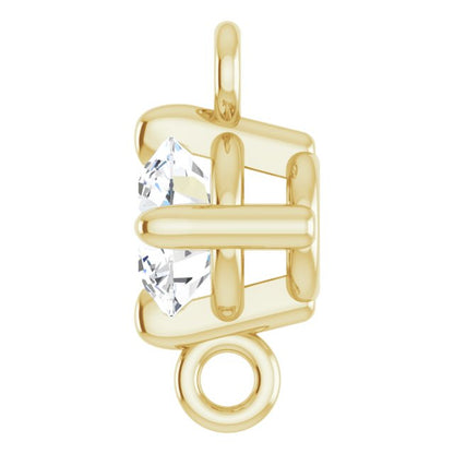 1/6 CT Natural Diamond 4-Prong Link, 4.6 mm x 7.7 mm