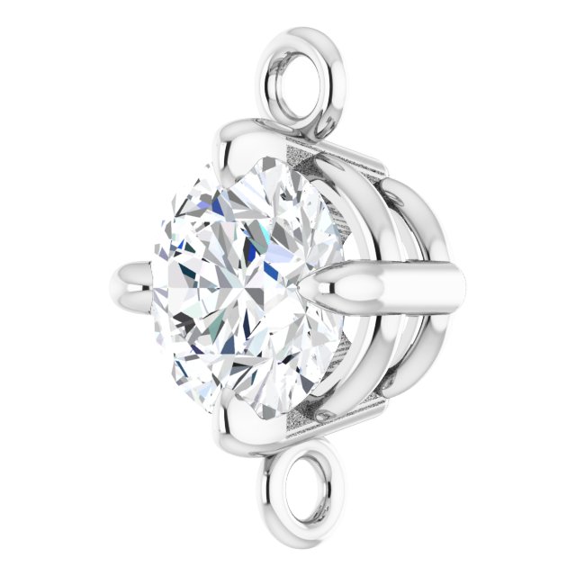 14K Platinum 3/8 CT Natural Diamond 4-Prong Link