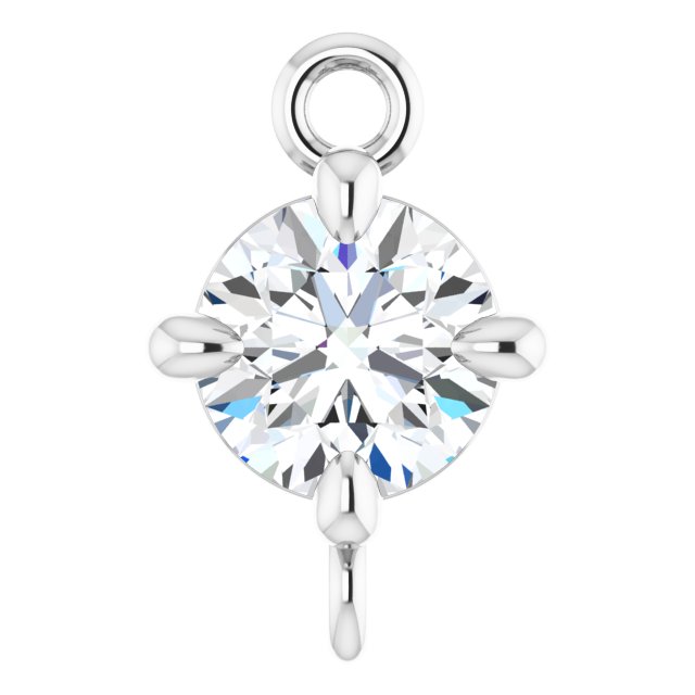 1/4 CT Natural Diamond 4-Prong Link, 5.2 mm x 8.2 mm