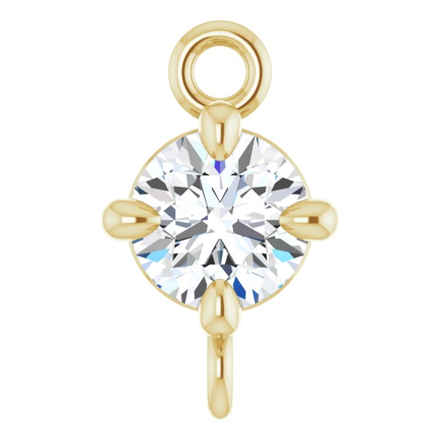 1/6 CT Natural Diamond 4-Prong Link, 4.6 mm x 7.7 mm